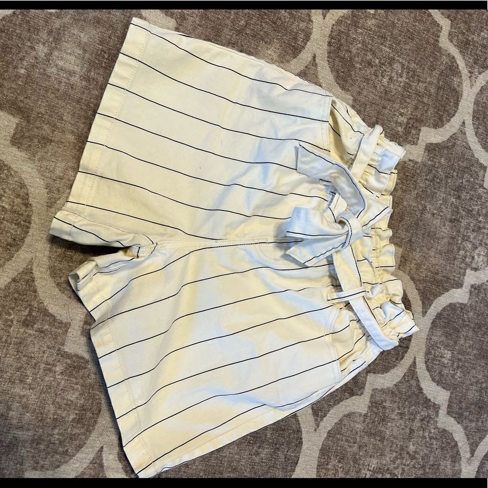 Time and tru high waisted paperbag belted shorts pin stripes size 2